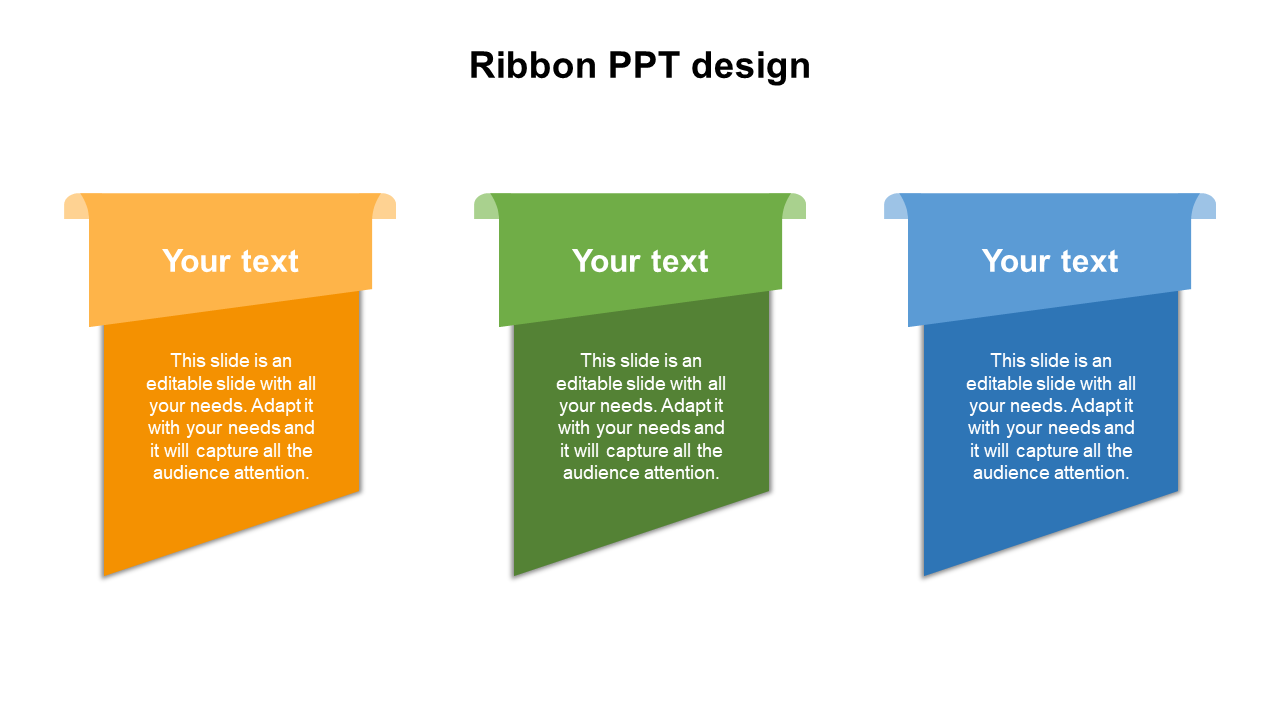 Elegant Ribbon PPT Design Templates 